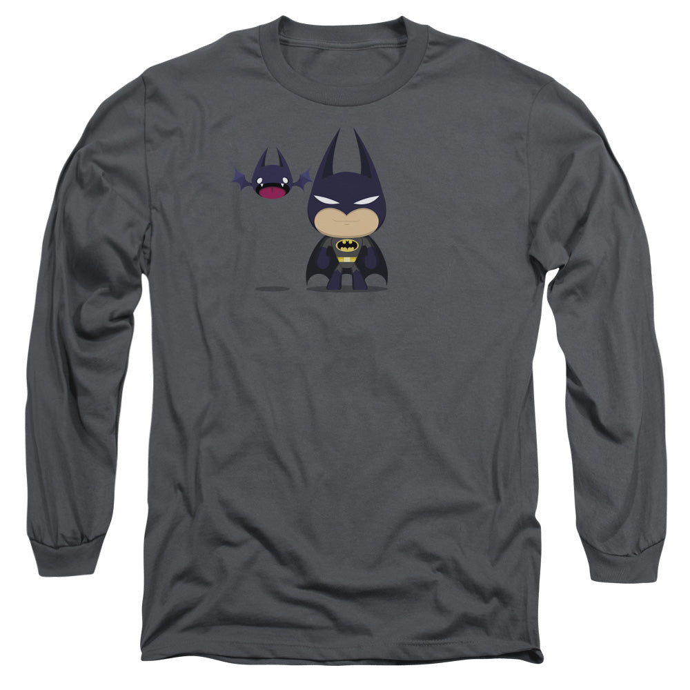 Batman Cute Batman Mens Long Sleeve Shirt Charcoal