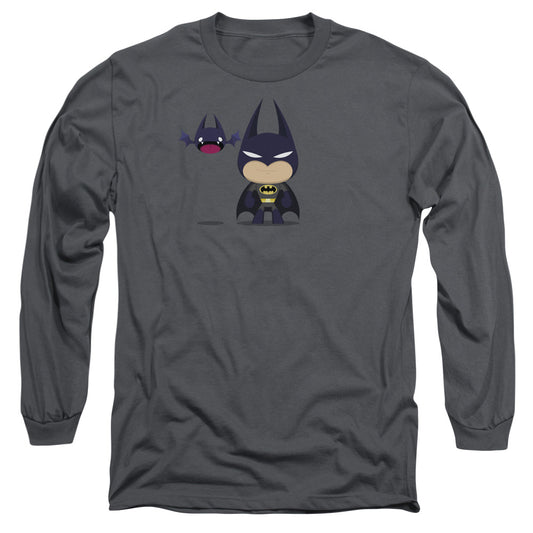 Batman Cute Batman Mens Long Sleeve Shirt Charcoal