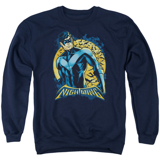 Batman Nightwing Moon Mens Crewneck Sweatshirt Navy Blue