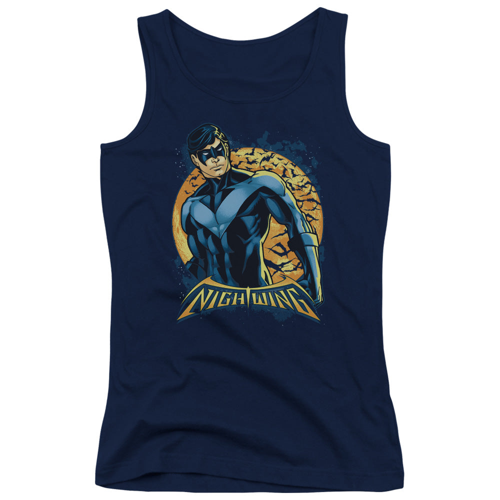 Batman Nightwing Moon Womens Tank Top Shirt Navy Blue