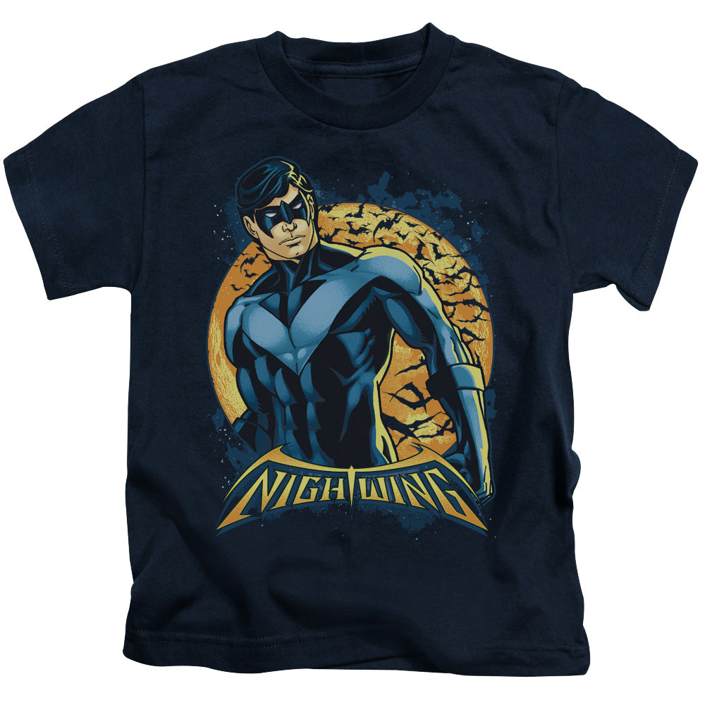 Batman Nightwing Moon Juvenile Kids Youth T Shirt Navy Blue