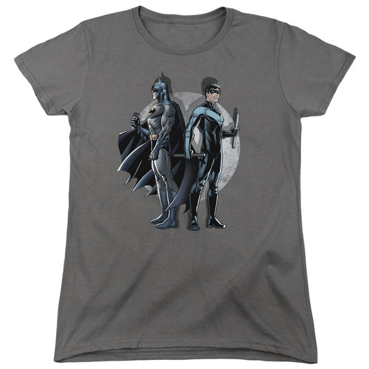 Batman Spotlight Womens T Shirt Charcoal