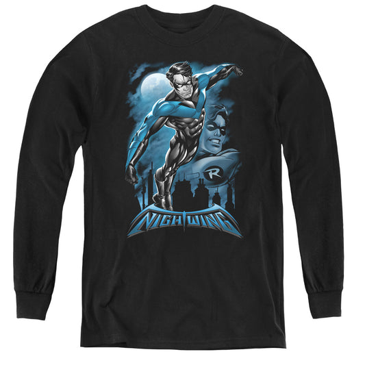 Batman All Grown Up Long Sleeve Kids Youth T Shirt Black