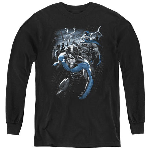 Batman Dynamic Duo Long Sleeve Kids Youth T Shirt Black