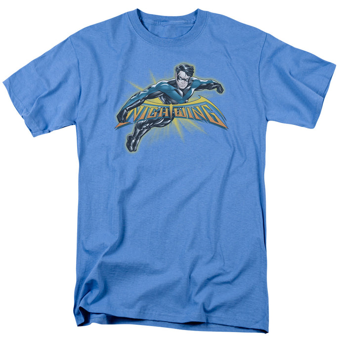 Batman Nightwing Burst Mens T Shirt Carolina Blue