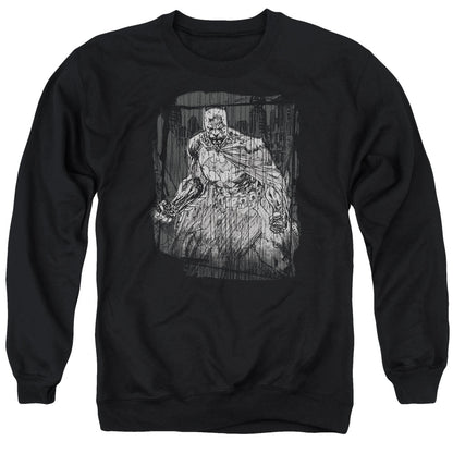 Batman Pencilled Rain Mens Crewneck Sweatshirt Black