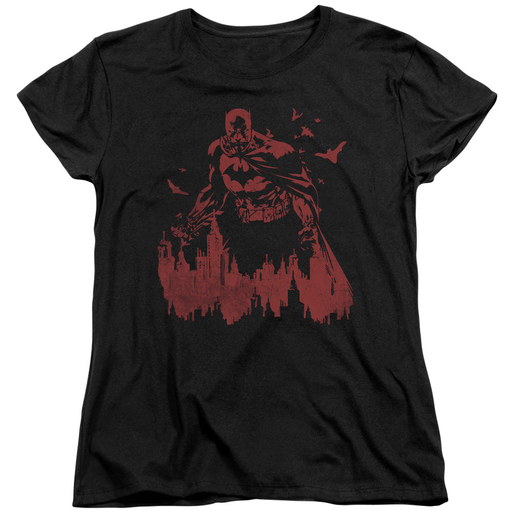 Batman Red Knight Womens T Shirt Black