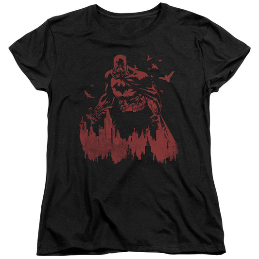 Batman Red Knight Womens T Shirt Black