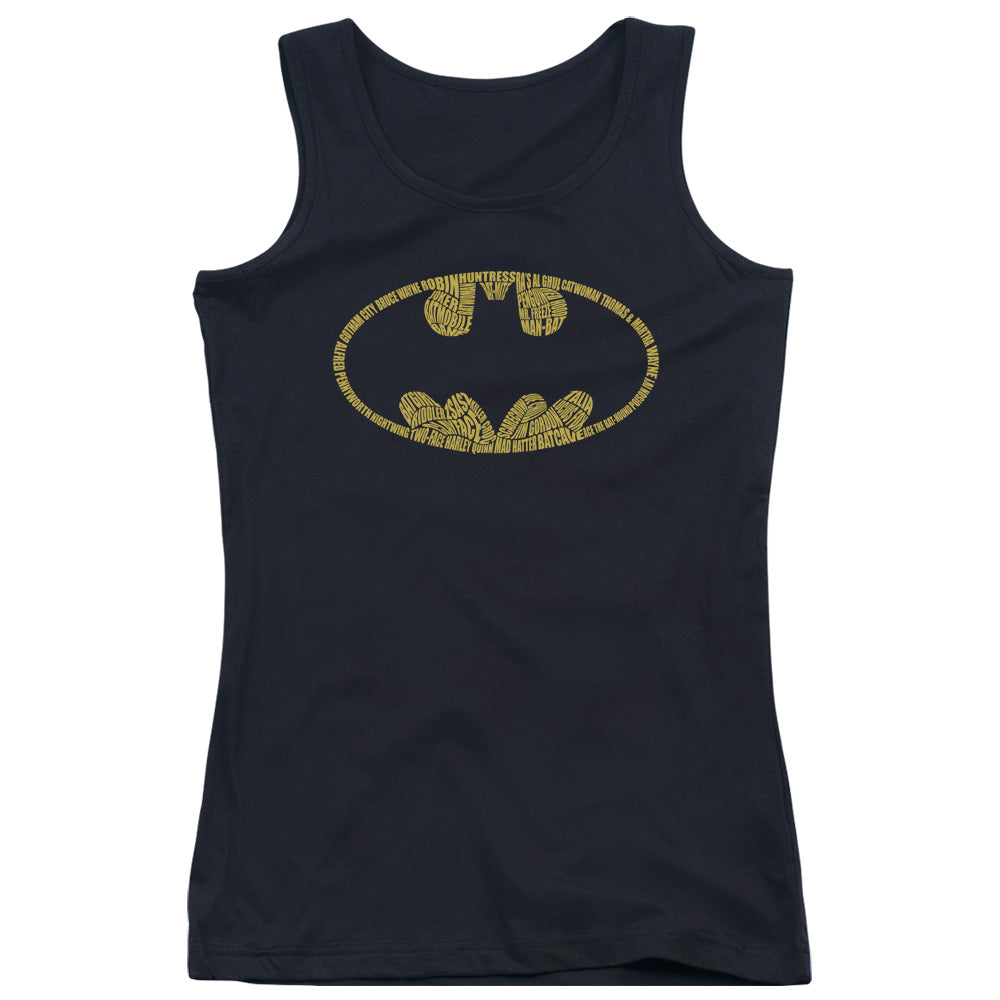 Batman Word Logo Womens Tank Top Shirt Black