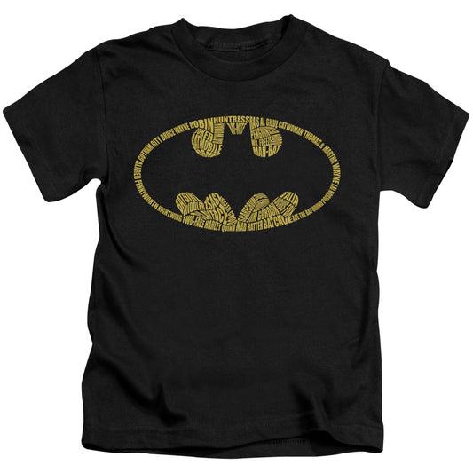 Batman Word Logo Juvenile Kids Youth T Shirt Black