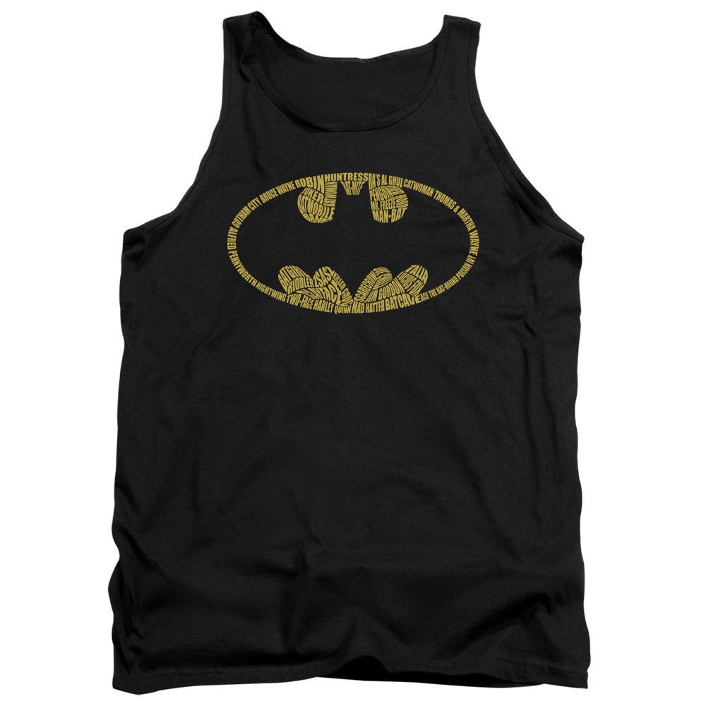 Batman Word Logo Mens Tank Top Shirt Black