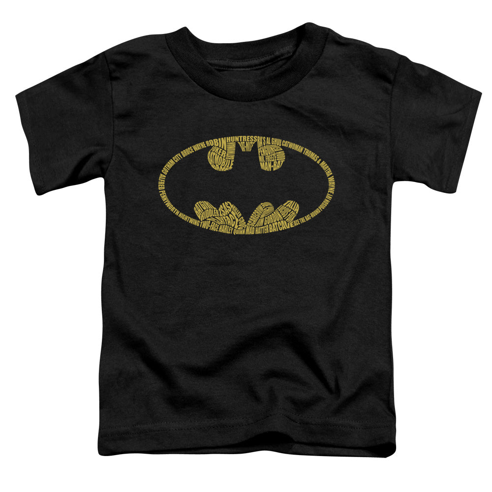 Batman Word Logo Toddler Kids Youth T Shirt Black