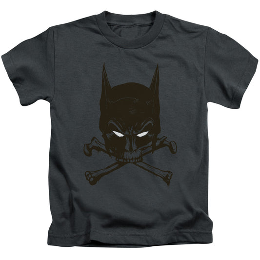 Batman Bat And Bones Juvenile Kids Youth T Shirt Charcoal