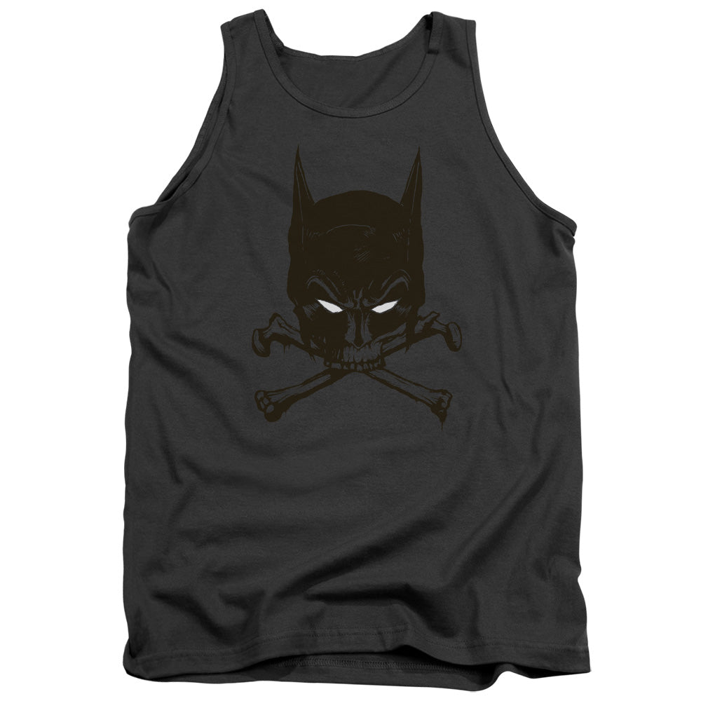 Batman Bat And Bones Mens Tank Top Shirt Charcoal