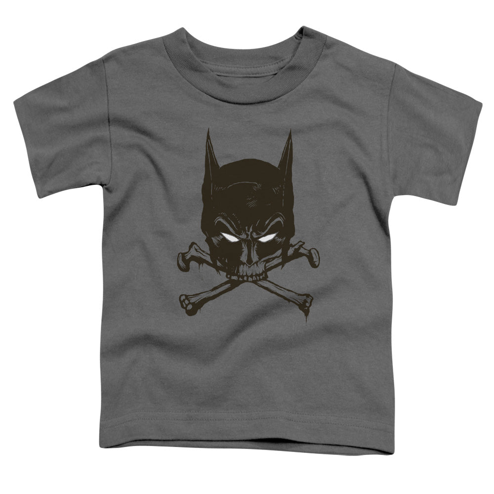 Batman Bat And Bones Toddler Kids Youth T Shirt Charcoal