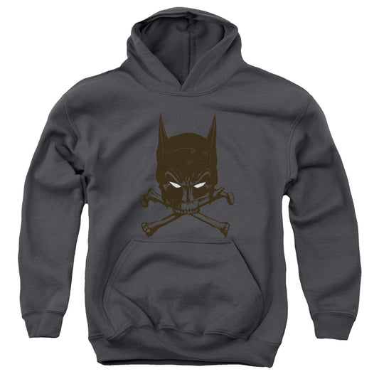 Batman Bat And Bones Kids Youth Hoodie Charcoal