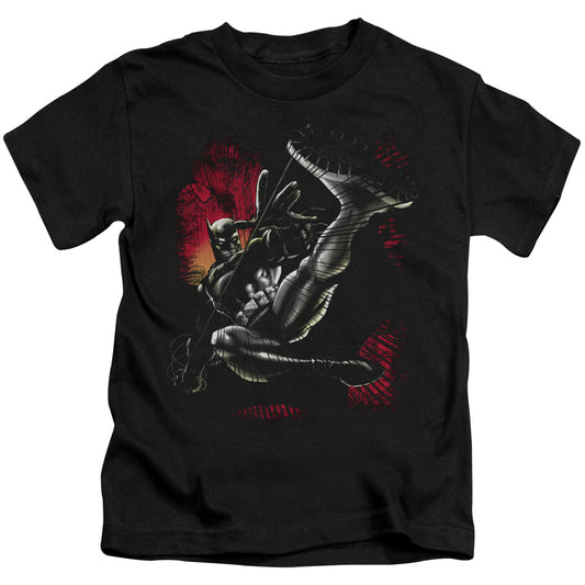 Batman Kick Swing Juvenile Kids Youth T Shirt Black