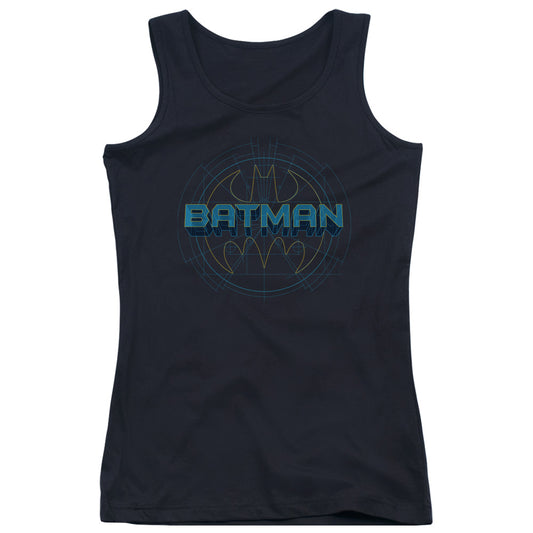 Batman Bat Tech Logo Womens Tank Top Shirt Black