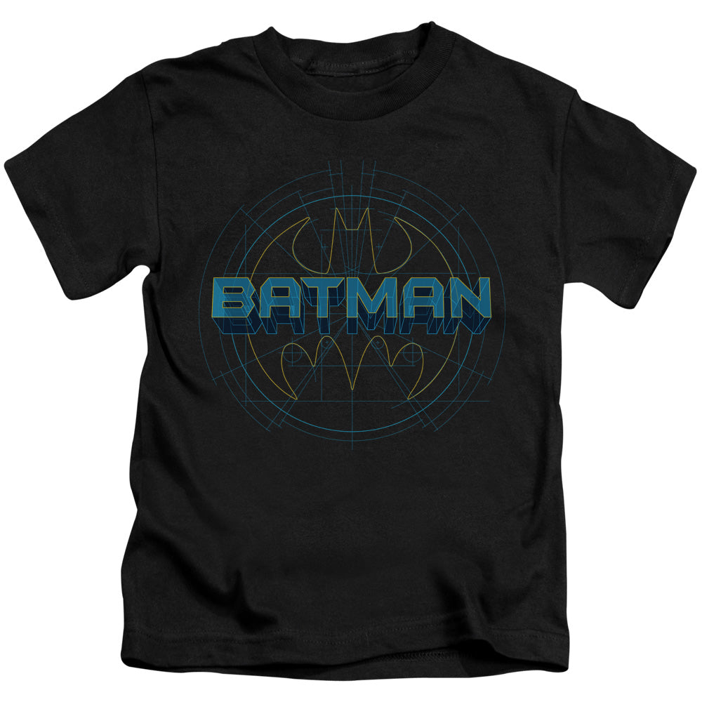 Batman Bat Tech Logo Juvenile Kids Youth T Shirt Black