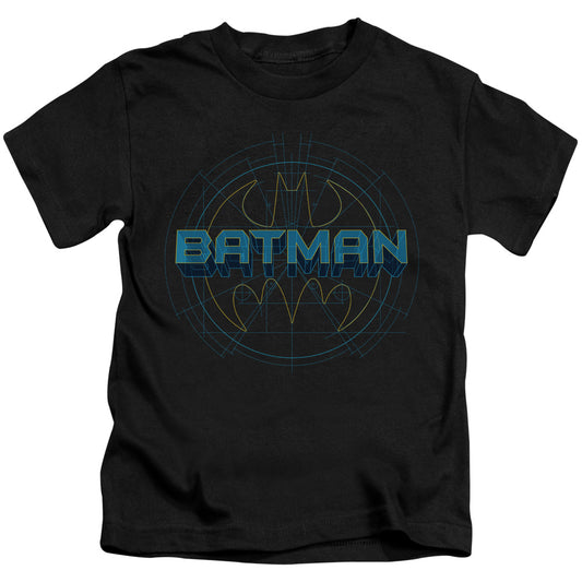 Batman Bat Tech Logo Juvenile Kids Youth T Shirt Black