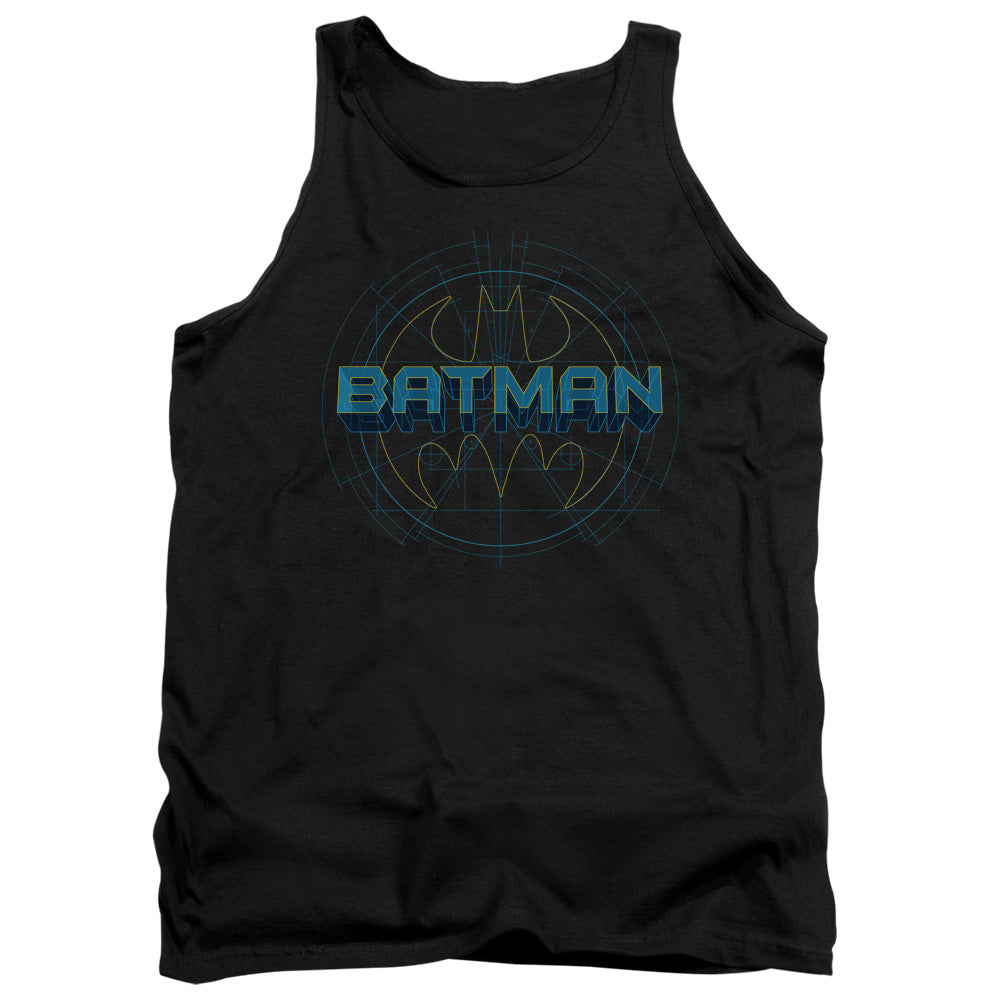 Batman Bat Tech Logo Mens Tank Top Shirt Black