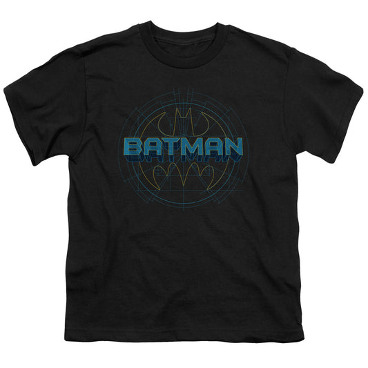 Batman Bat Tech Logo Kids Youth T Shirt Black