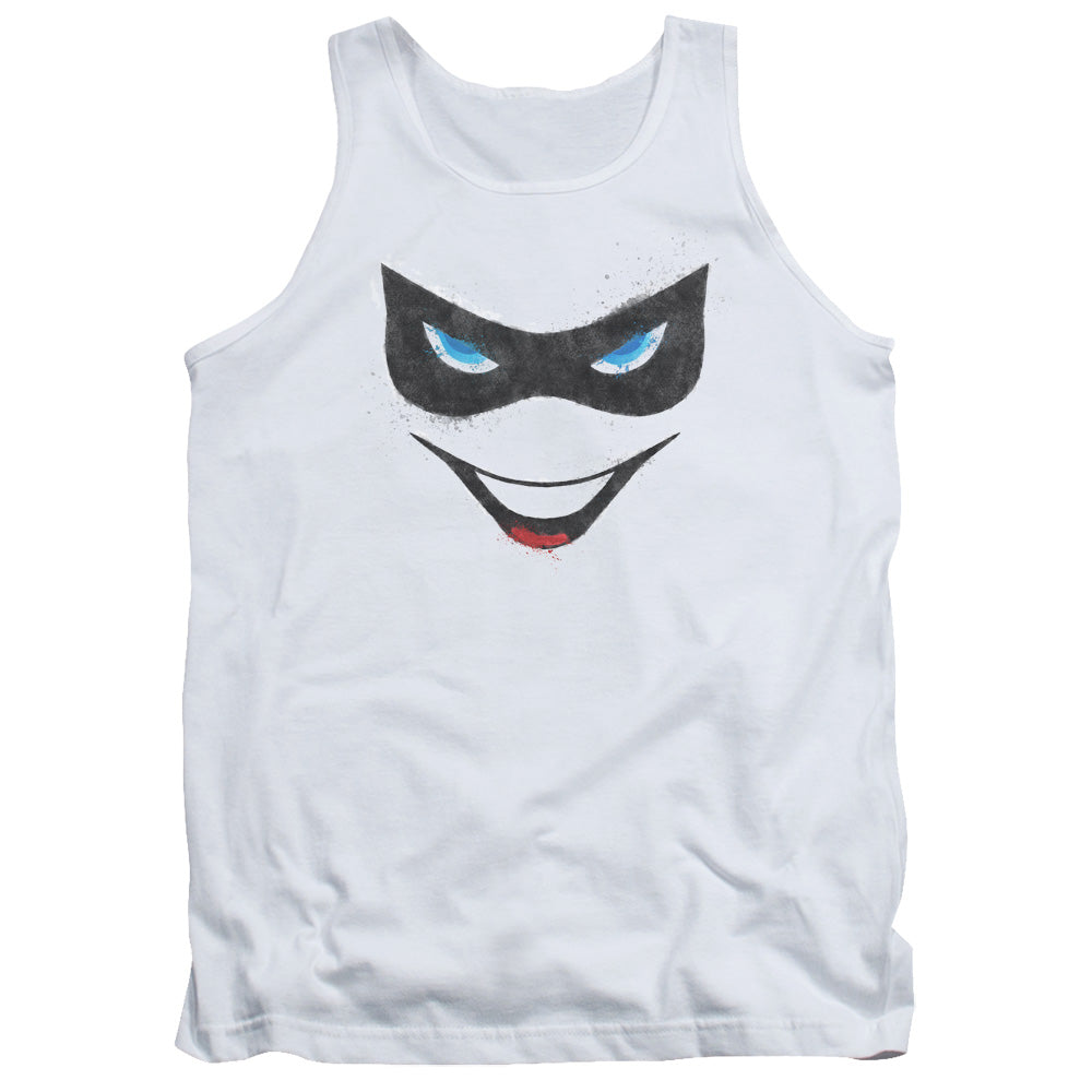 Batman Harley Face Mens Tank Top Shirt White