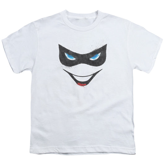 Batman Harley Face Kids Youth T Shirt White