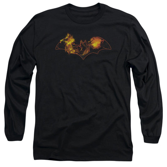 Batman Molten Logo Mens Long Sleeve Shirt Black