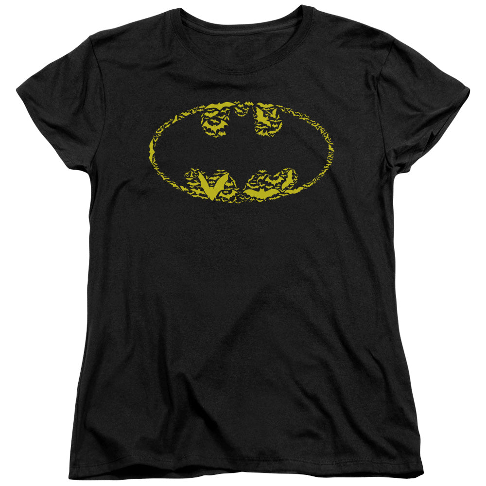 Batman Bats On Bats Womens T Shirt Black