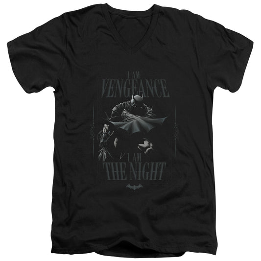 Batman I Am Mens Slim Fit V Neck T Shirt Black