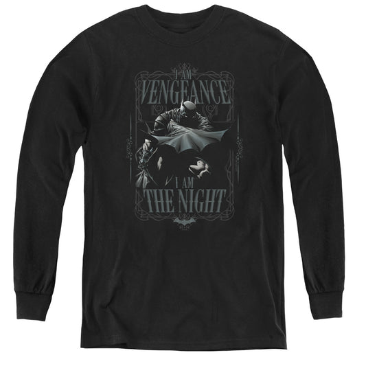 Batman I Am Long Sleeve Kids Youth T Shirt Black