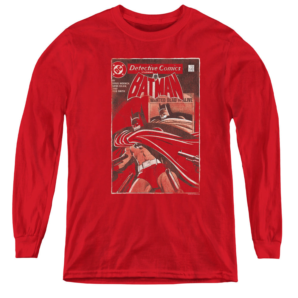 Batman Doa Cover Long Sleeve Kids Youth T Shirt Red