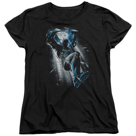 Batman Bat Crash Womens T Shirt Black