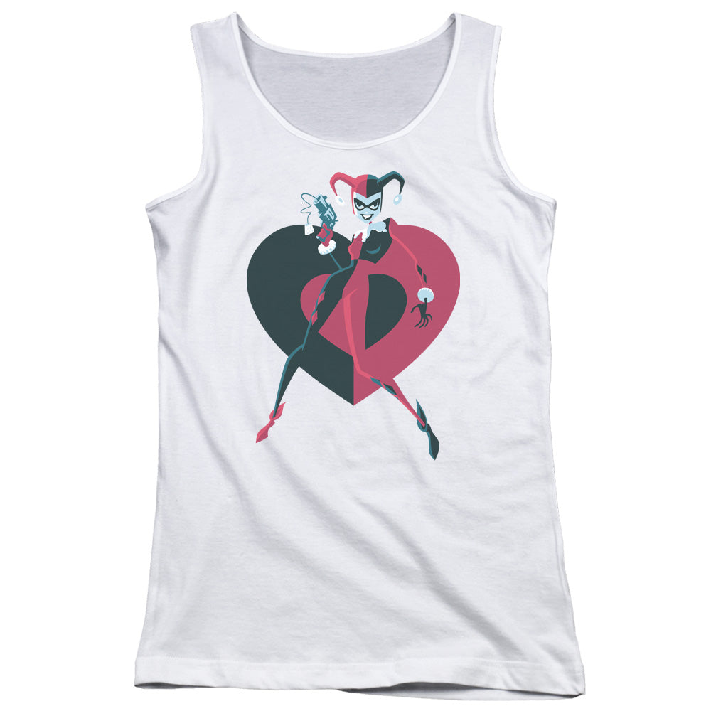 Batman Harely Heart Womens Tank Top Shirt White