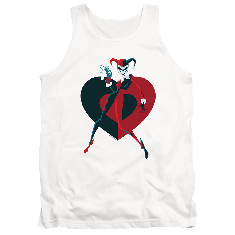 Batman Harely Heart Mens Tank Top Shirt White