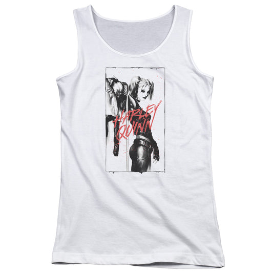 Batman Inked Quinn Womens Tank Top Shirt White