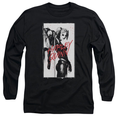 Batman Inked Quinn Mens Long Sleeve Shirt Black