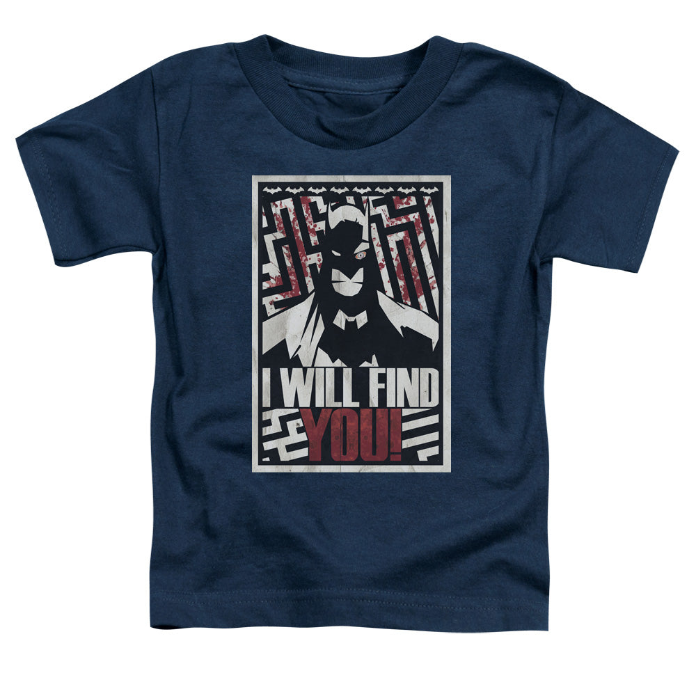Batman I Will Fnd You Toddler Kids Youth T Shirt Navy Blue