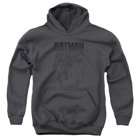 Batman Grey Noise Kids Youth Hoodie Charcoal