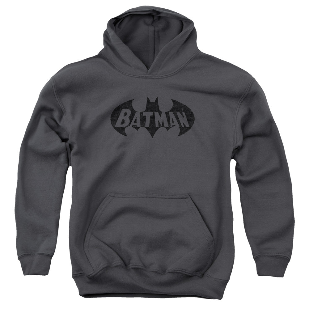 Batman Crackle Bat Kids Youth Hoodie Charcoal