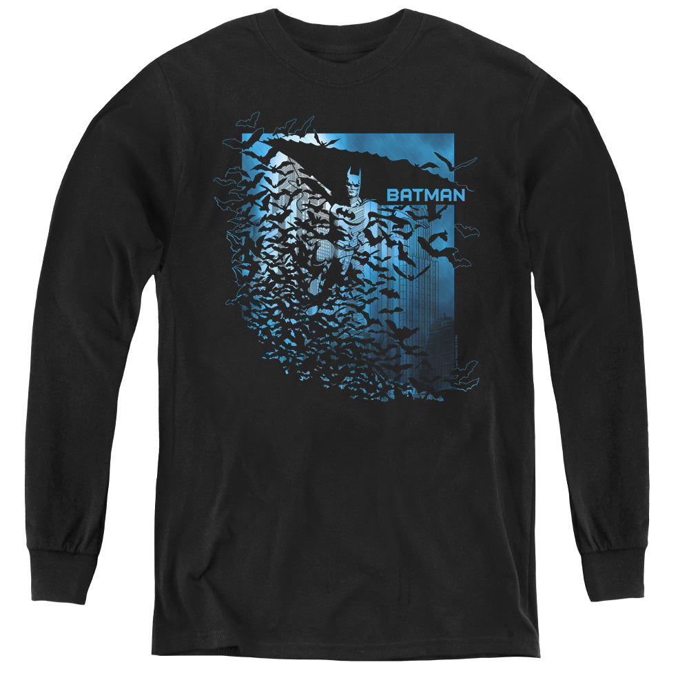 Batman Bat Among Bats Long Sleeve Kids Youth T Shirt Black