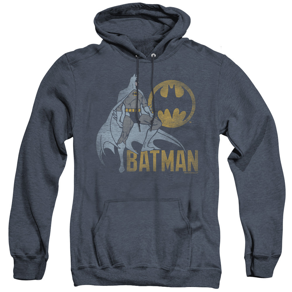 Batman Knight Watch Heather Mens Hoodie Navy Blue