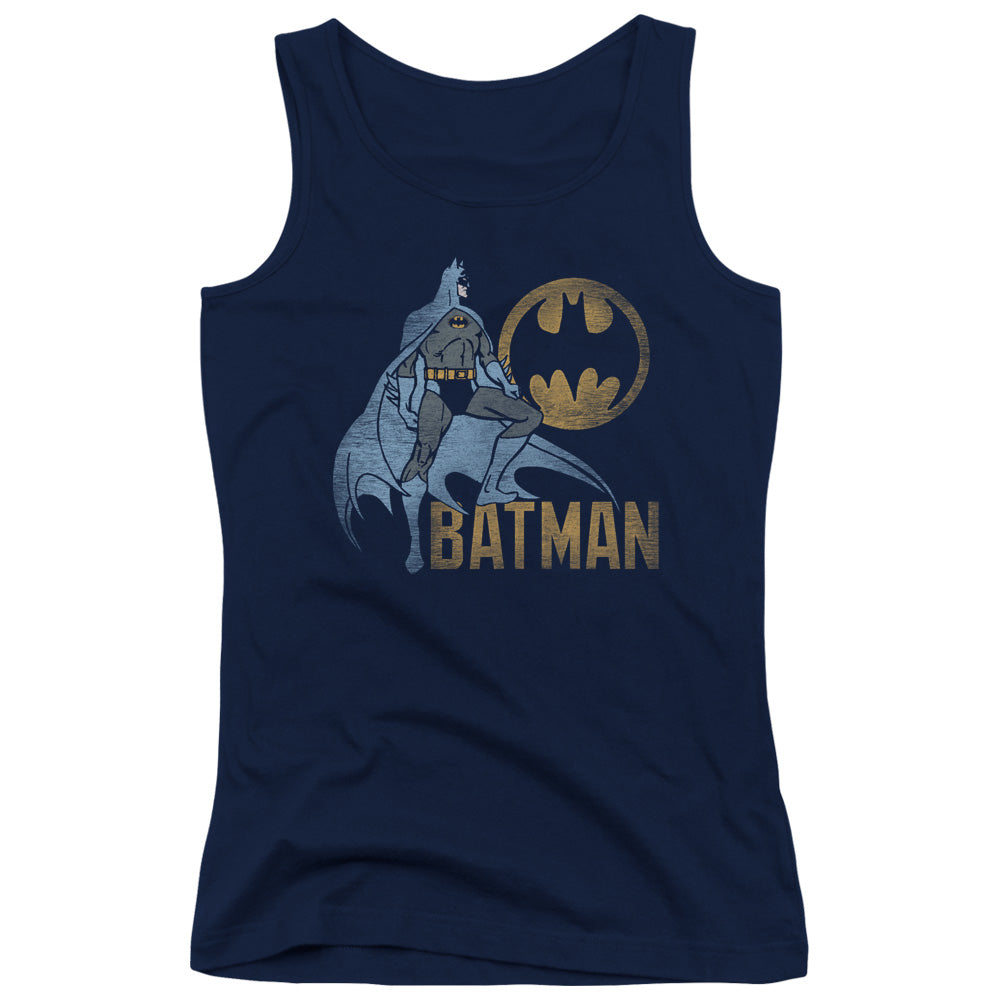 Batman Knight Watch Womens Tank Top Shirt Navy Blue