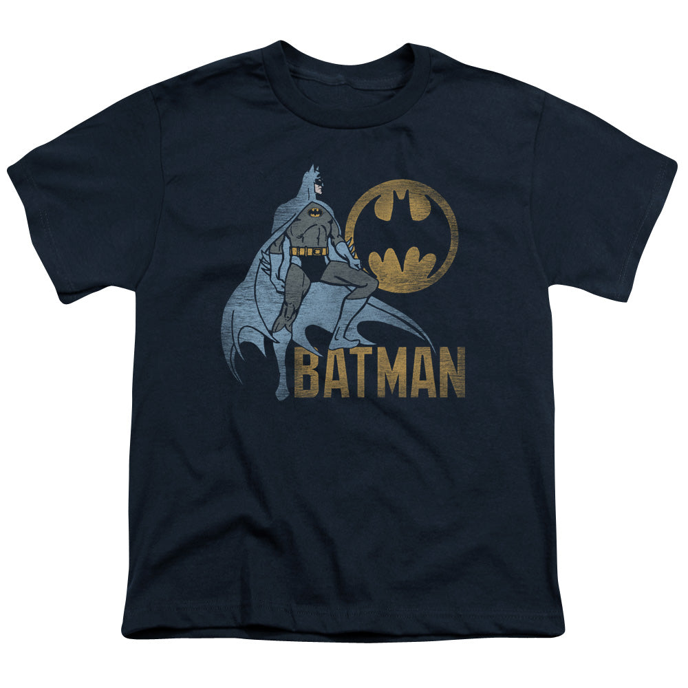 Batman Knight Watch Kids Youth T Shirt Navy Blue