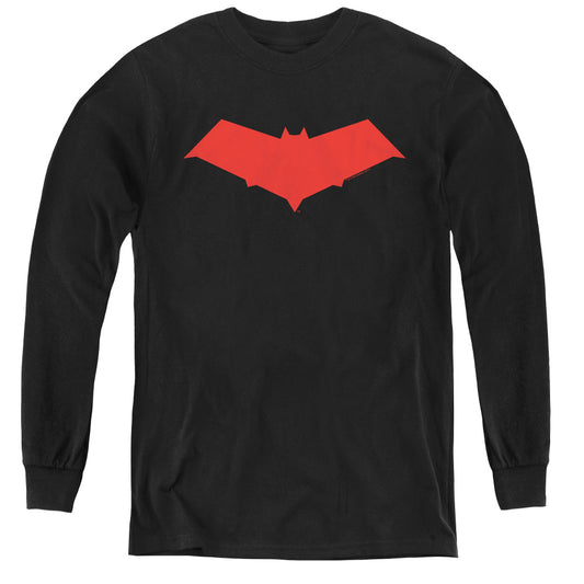 Batman Red Hood Long Sleeve Kids Youth T Shirt Black