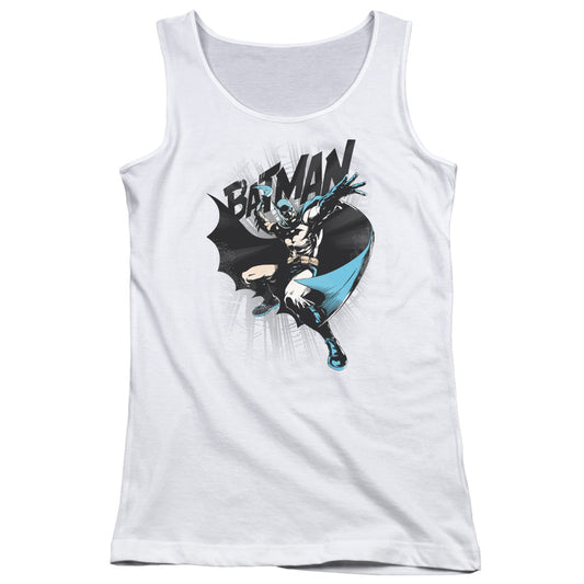 Batman Batarang Throw Womens Tank Top Shirt White