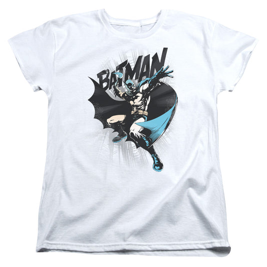 Batman Batarang Throw Womens T Shirt White
