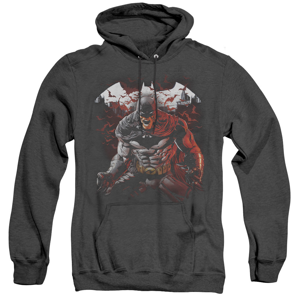 Batman Raging Bat Heather Mens Hoodie Black