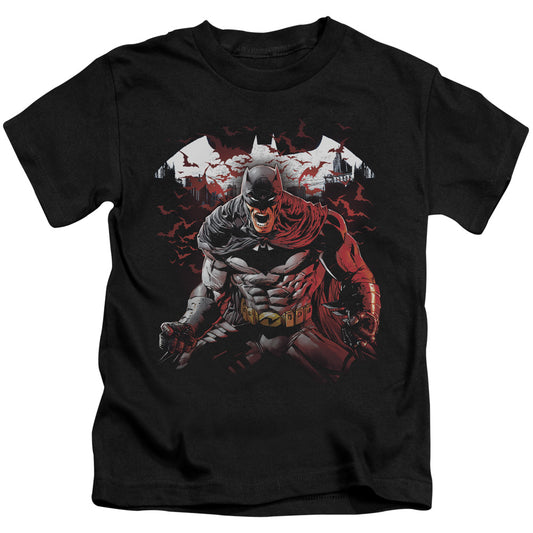 Batman Raging Bat Juvenile Kids Youth T Shirt Black